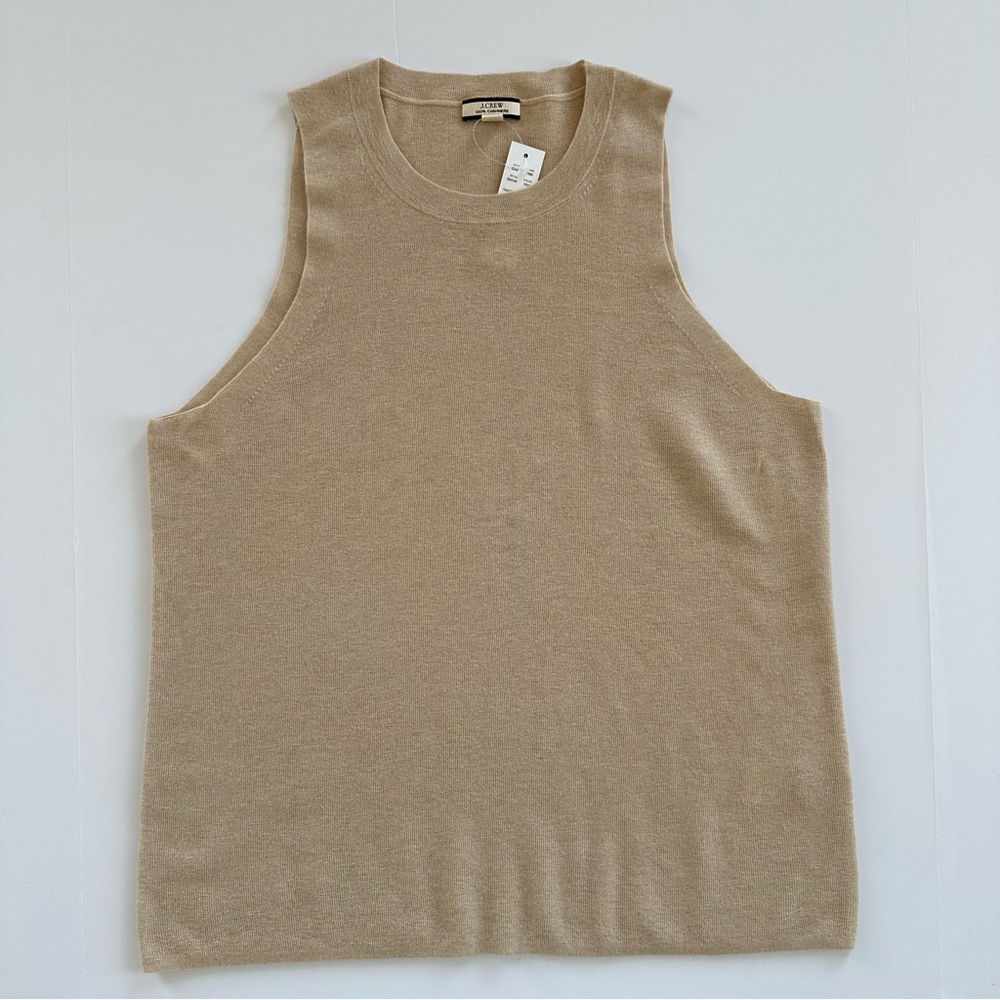 J.Crew Featherweight Cashmere Shell in Heather Natural | XXL | NWT